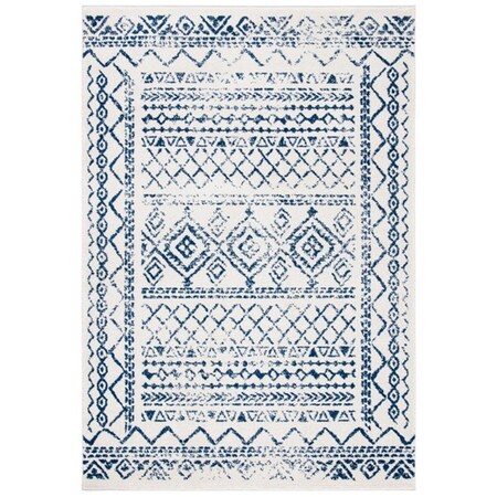 Safavieh 10 x 13 ft. Tulum 268C Power Loomed Rectangle Area Rug Ivory & Navy TUL268C-10